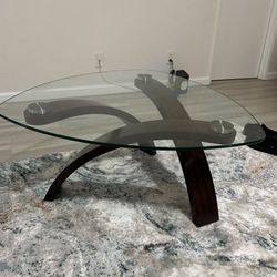 Abstract Coffee Glass Table - Allure Living Spaces