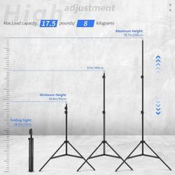 Neewer Photography Light Stand, 3-6.6ft/92-200cm Adjustable Sturdy Tripod Stand for Reflectors, Softboxes, Lights, Umbrellas