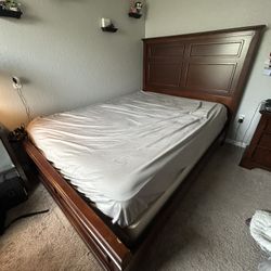 Queen Bed Frame, Cherry Wood