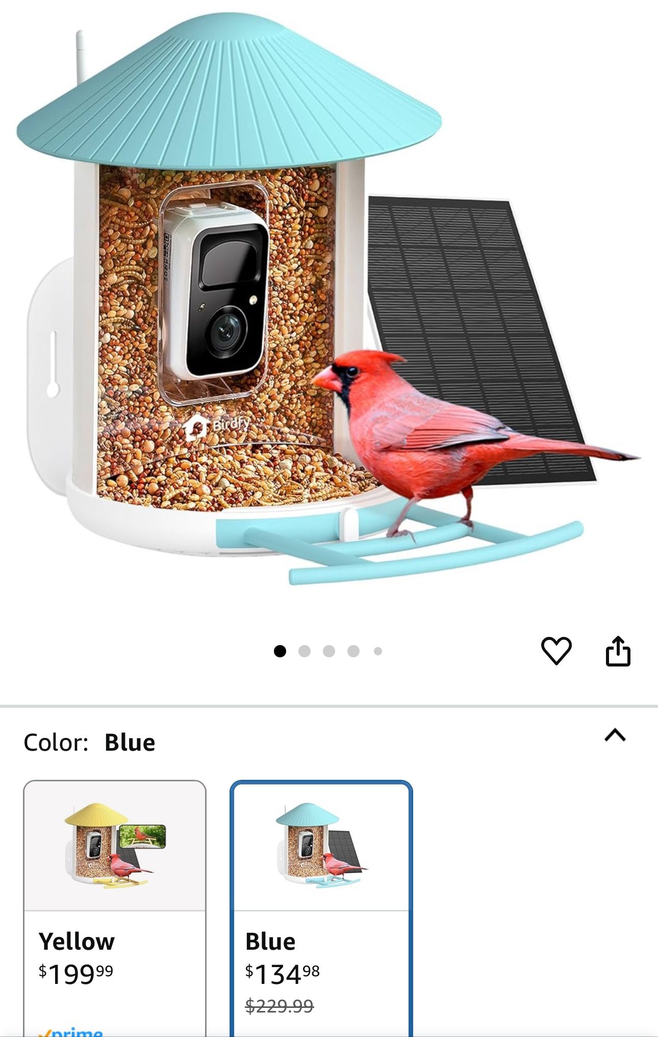 NETVUE by Birdfy Smart Feeder with Camera, Watching, Auto Capture Bird Videos & Motion Detection, Wireless Camera Ideal Present for Bird Lover (Solar