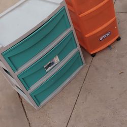 3 drawers plastic organizers both for $10