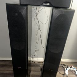 🔊 POLK AUDIO TOWER SPEAKERS – BUILT-IN AMPLIFIER! 🔊