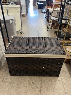 42.3 Gallon Storage Basket Woven Blanket Bin w/ Handles - Brown