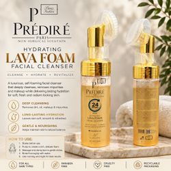 Prediré Paris Hydrating Lava Foam Facial Cleanser with Silicone Brush – 3.38 fl oz / 100ml
