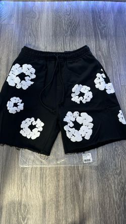 Denim Tears The Cotton Wreath Shorts ‘Black/White’ Size Small-Brand New