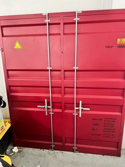 Red Shipping Container Style door - decoration.