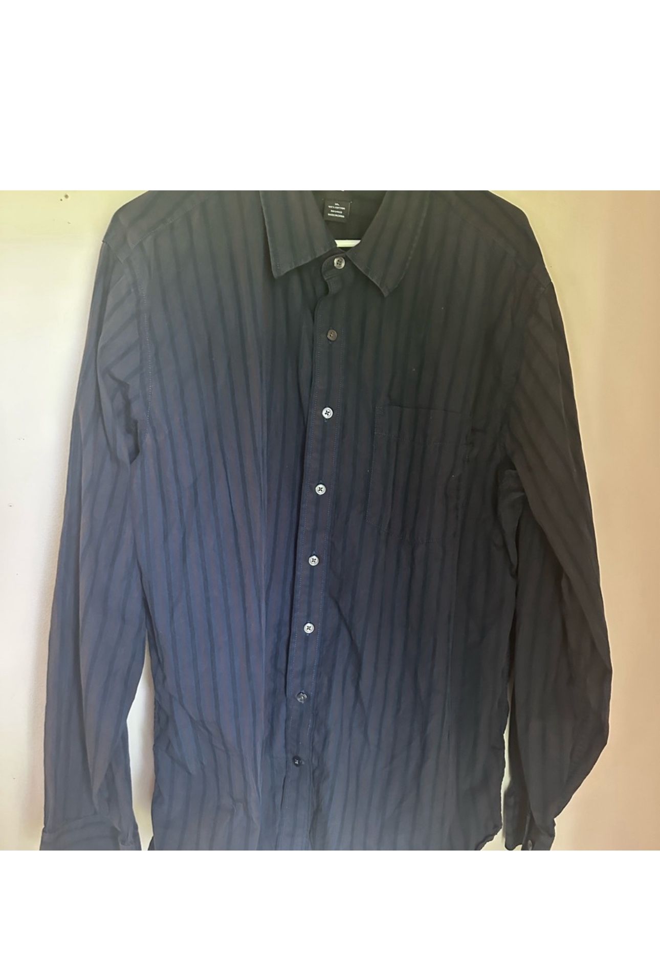 GAP Blue Striped Dress Shirt Classic Style