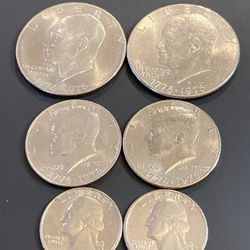 1 Bicentennial Set 6 Coin Set - P & D Mint - Dollar,  Half, Quarter