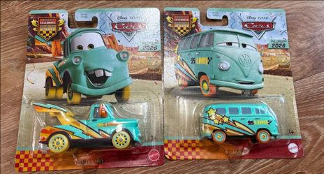 Disney pixar cars race to celebrate mater and fillmore