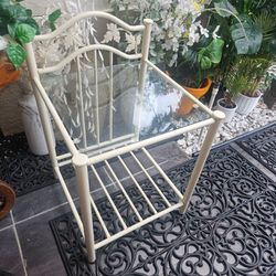 GLASS TABLE  WITH STORAGE SHELF