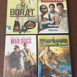 Lot of 4 Comedy DVDs: Borat, The Hangover, War Dogs, Crocodile Hunter