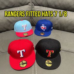MLB New Era Texas Rangers 59fifty Fitted Hats Size 7 1/8