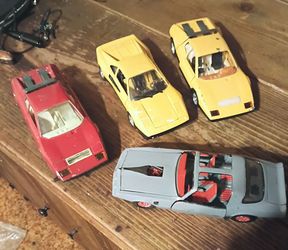 Vintage #4pcs Hand Painted Die Cast Model Cars