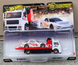 New 🔥 Hot Wheels Car Culture Team Transport '95 Mazda RX-7 & Fleet Street