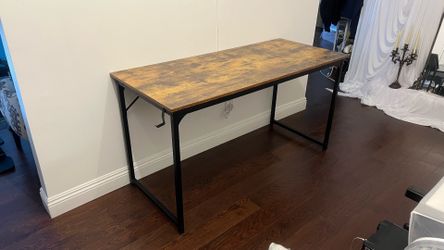 Industrial Desk with Rustic Wood Top