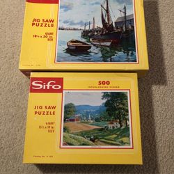 Vtg Lot Of 2 Sifo Puzzles - Sealed 