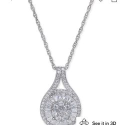 baguette diamond pendant necklace (1/2)