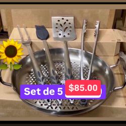 Set De 5 Asesorios Para Tu Bbq $85.00 Especial Acero Inoxidable Princess House Ventas Finales 