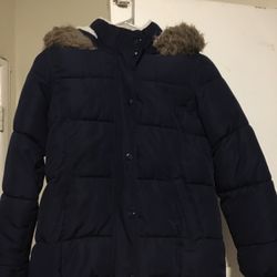 Old Navy Blue Jacket With Fur Hood