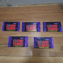 5 Sealed Packs Of DC Cosmic Teams Vintage Trading Cards. 8 Cards Per Pack Skybox 1993. 