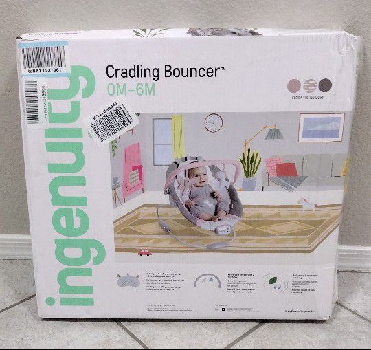 Brand New Ingenuity Cradling Bouncer - Flora