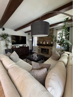 Beautiful Large Sectional with Decorative Down Pillows