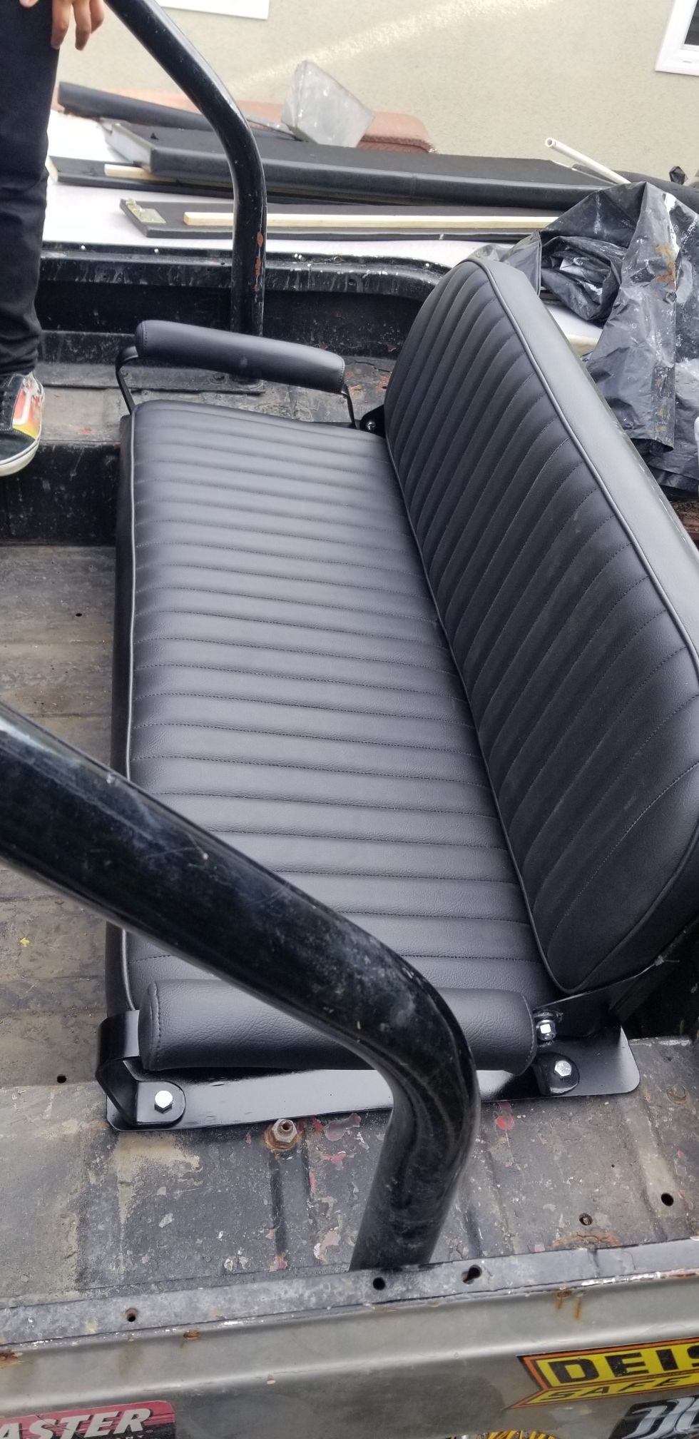 OBO Toyota FJ40 Landcruiser Fj45 Fj40 CONFERR WILL TRADE brand new OEM seat with under mount storage compartment