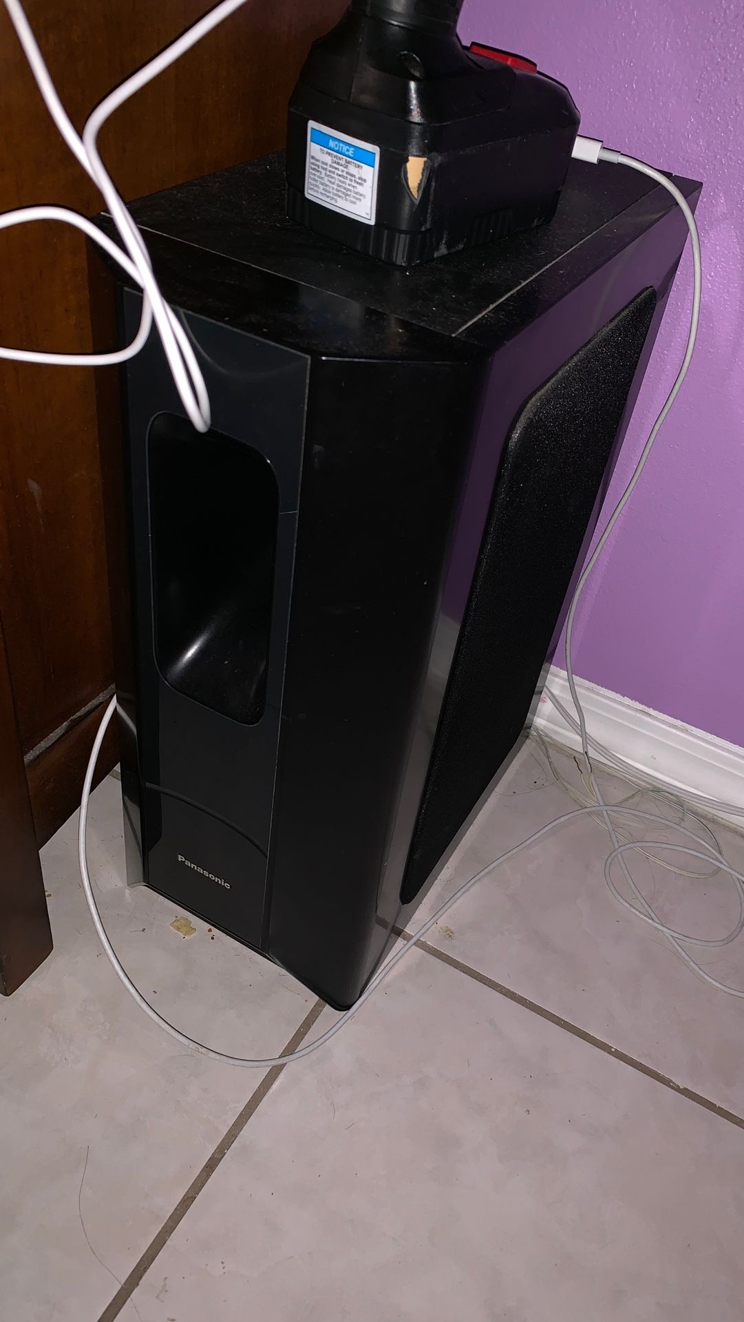 Samsung 55” w glass stand and Panasonic surround sound system