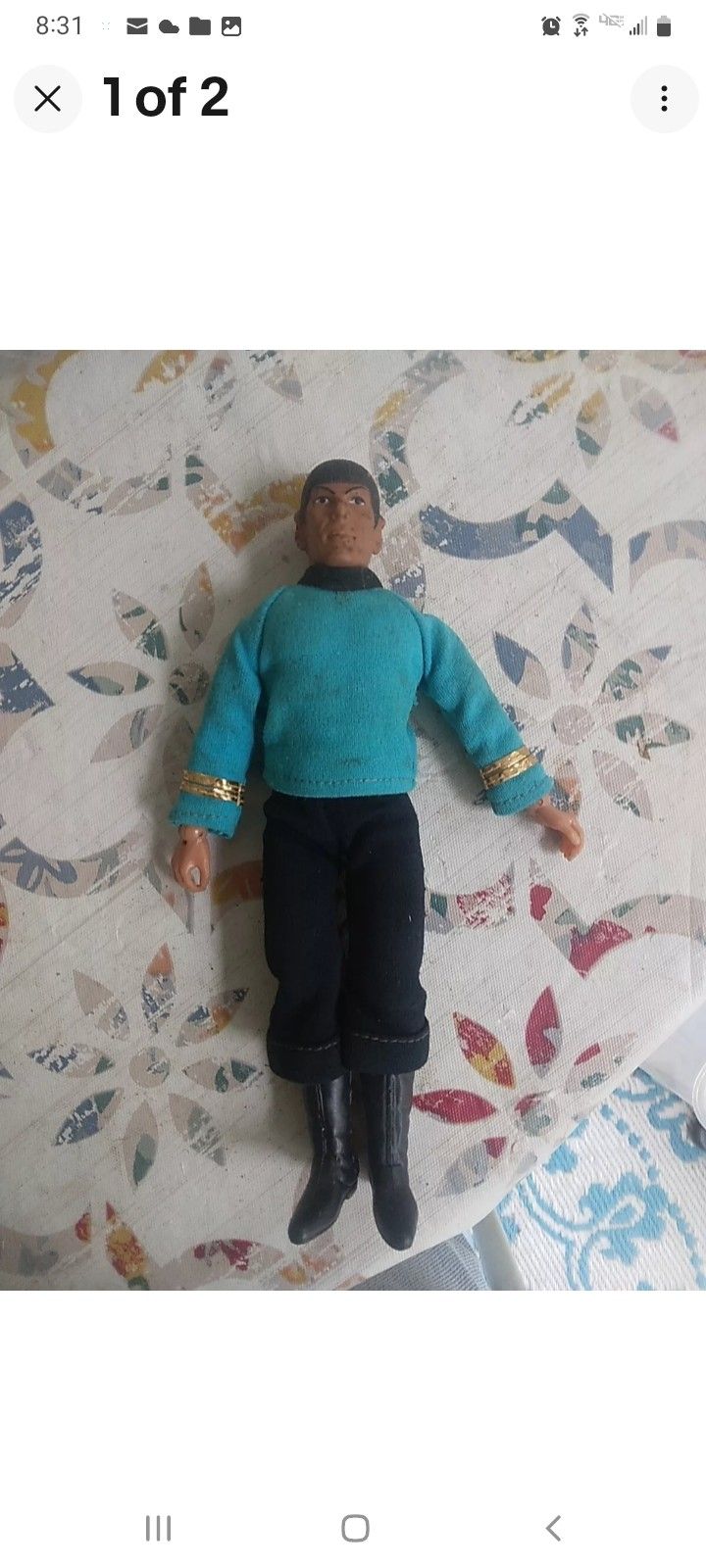 Vintage 1974 Mego Star Trek Spock Action Figure