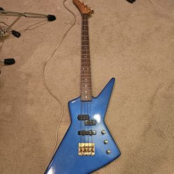 Bass Guitar Rt Handed Epiphone Explorer body  W/ LeftHanded After Market Neck 