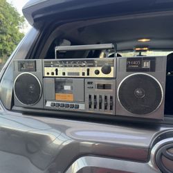 Vintage Boombox Portable Cassette Tape Player 