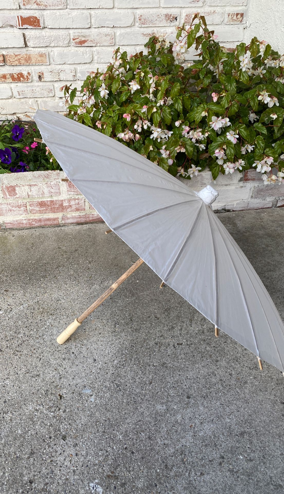 Umbrella white polka dots decor wedding bridesmaids photo shoot
