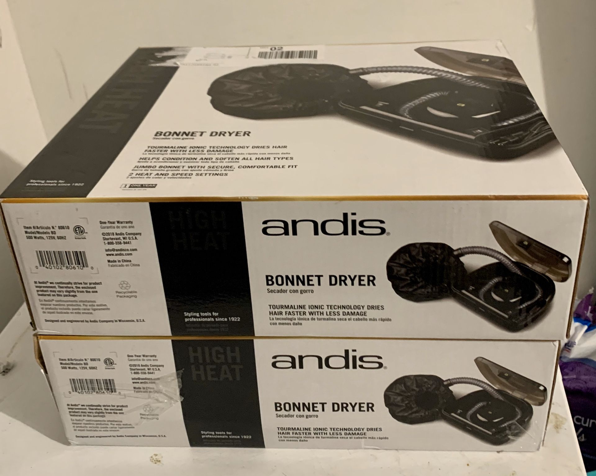Andis 500-Watt Professional Bonnet Hair Dryer, Black (80610)