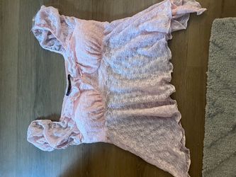 Pink Velvet Puff Sleeve Crop Top