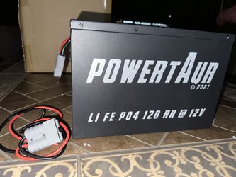 Powertaur Charge - 120Ah, 12VDC LiFEP04 Lithium lon Phosphate rechargable battery