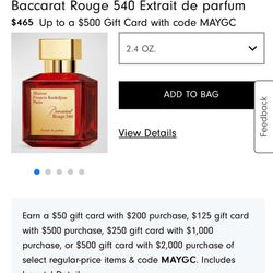 Baccarat Rouge 540 2.4 oz (BRAND NEW) retail price- $465