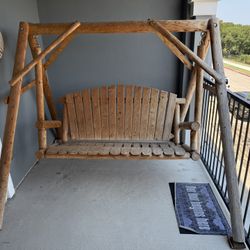 Cedar Log Swing Set, Porch Swing, Yard Swing