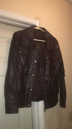 Burgundy Womens leather jacket