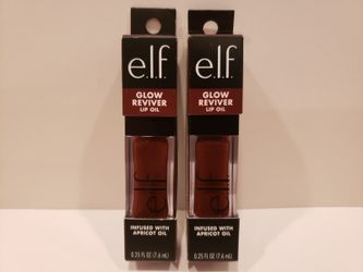 ELF Lot of 2 Glow Reviver Lip Oil Infused with Apricot Oil