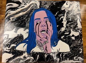 Billie Eilish Acrylic Painting Unframed