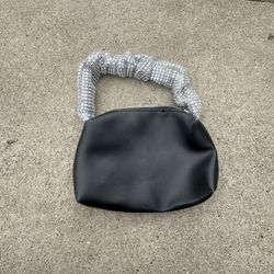 Sliver And Black Shoulder Bag