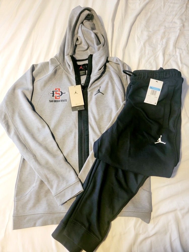 Nike Jordan NCAA SDSU Essentials Track Suit Jogger Sweat Pants Hoodie Size M