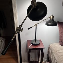 2 Matching Floor & Table Task Lamps
