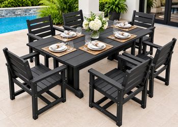 7-Piece Farmhouse Poly Dining Set