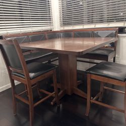 Banquette Dining Set Table And Chairs-bench Lshaped With Back