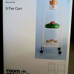 3 Tier Rolling Cart, Metal 