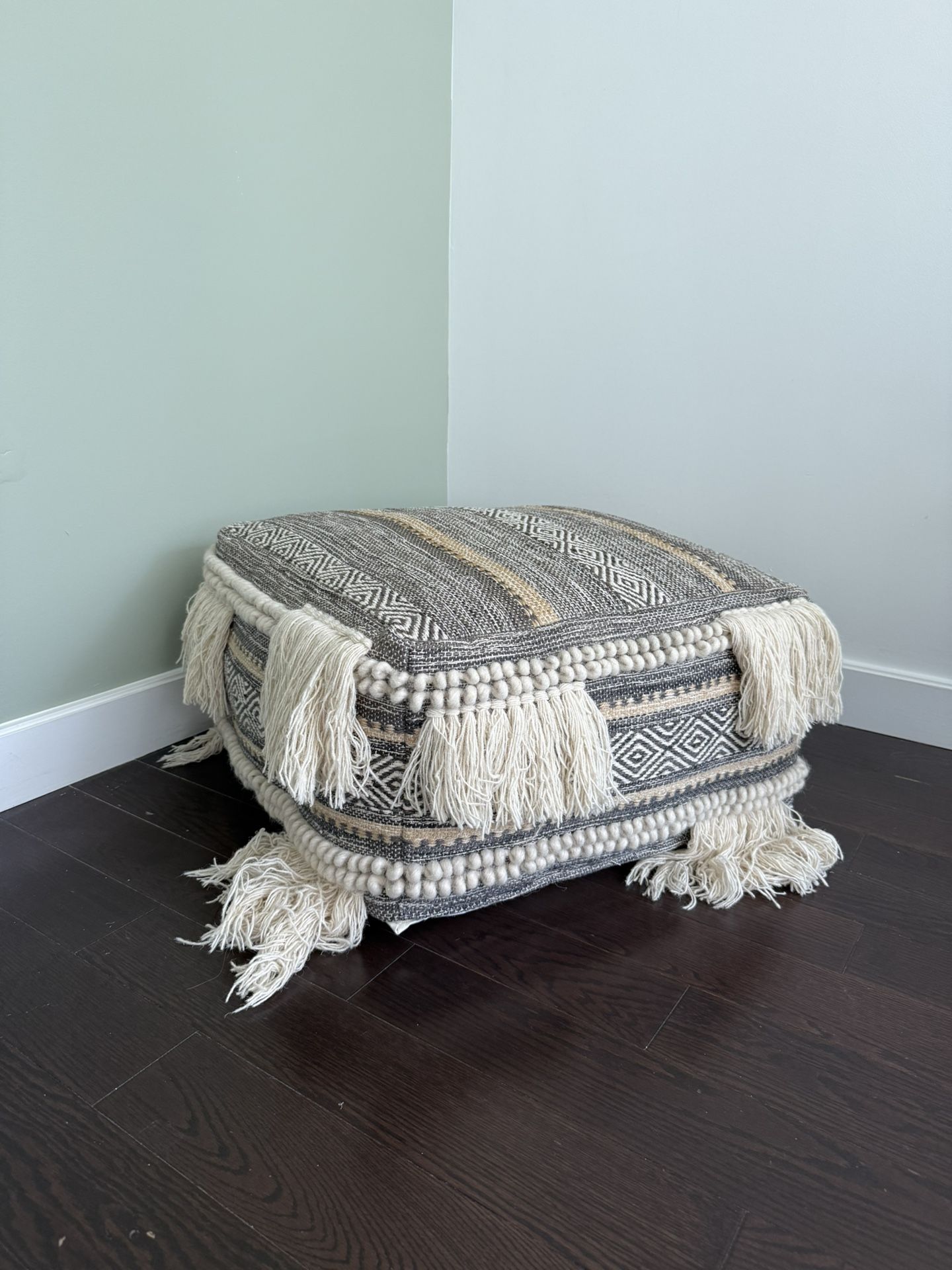 Boho-Style Pouf Ottoman
