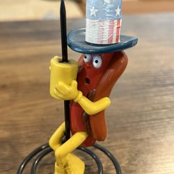 2001 Wienerschnitzel 40th Anniversary Hot Dog Antenna Topper + Bendy Toy