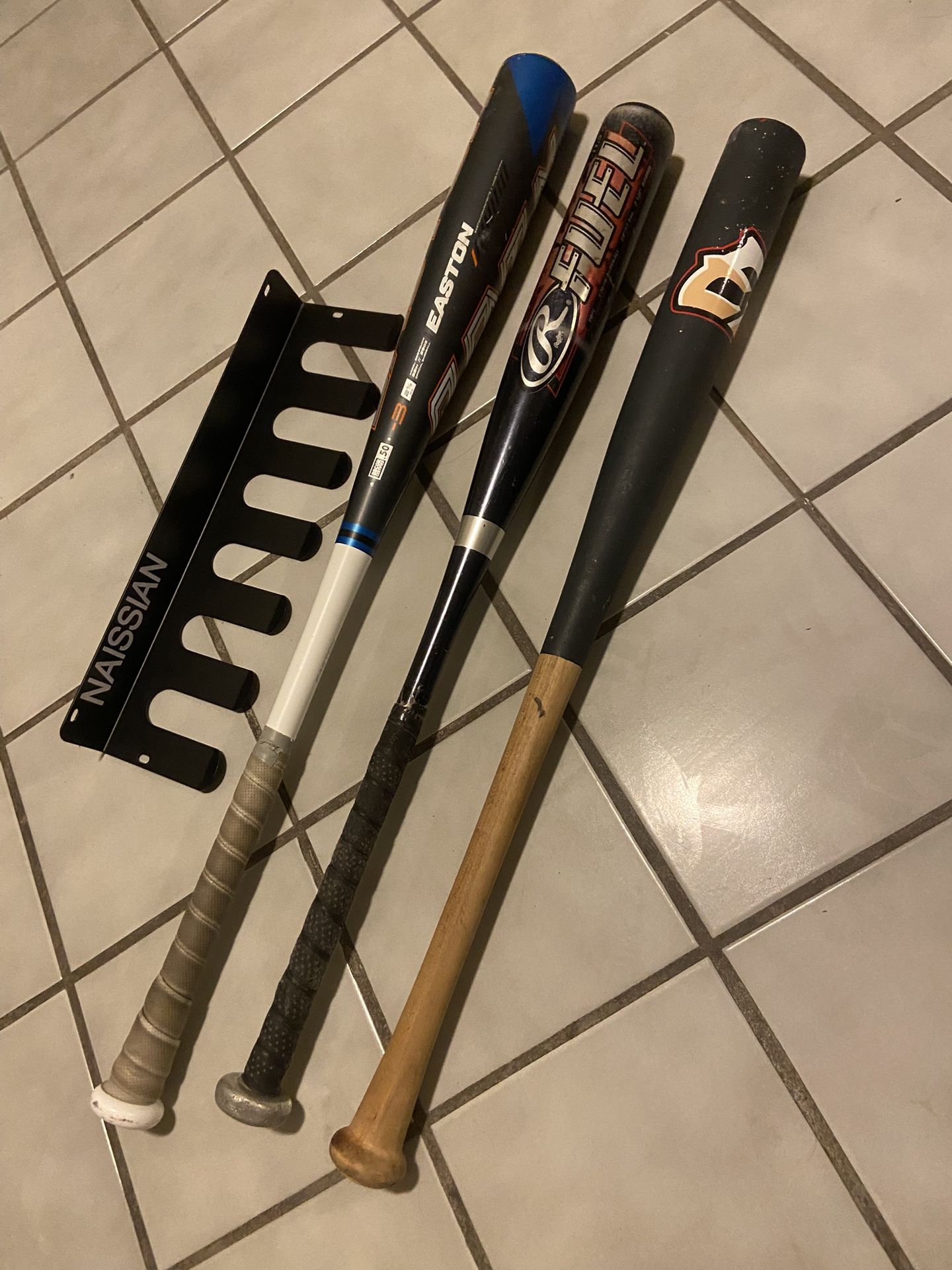 Baseball Bats & Bat Rack