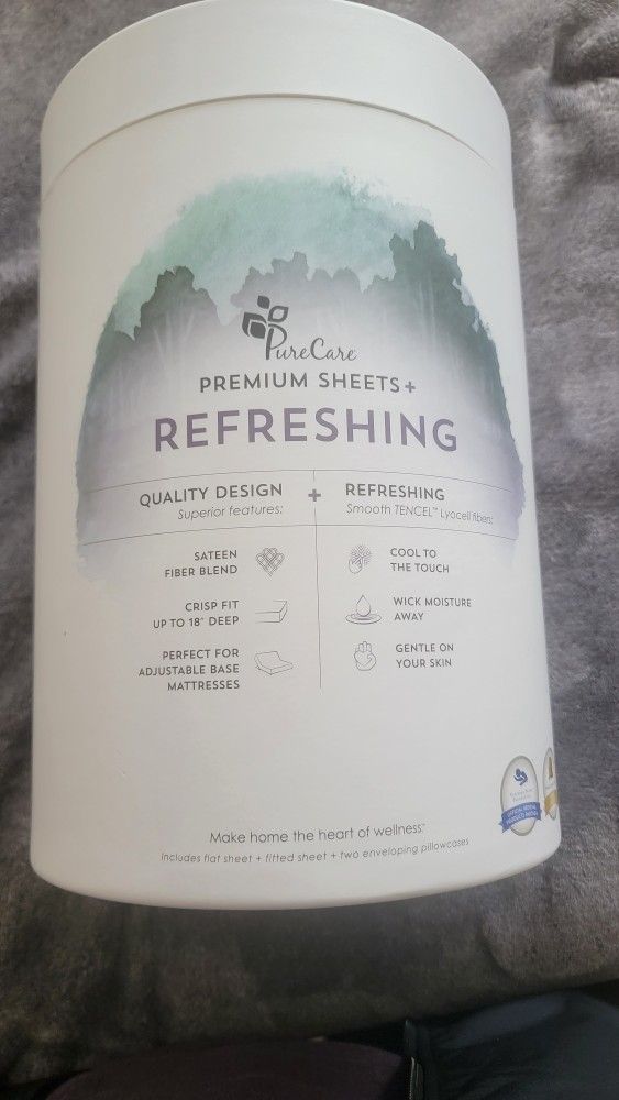 SPLIT California King Tencel sheets by Pure Care.